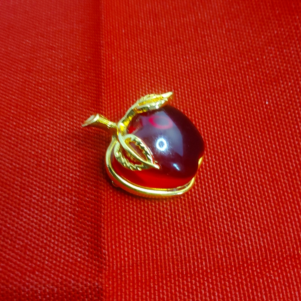 Vintage ANNE KLEIN apple brooch